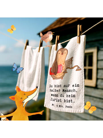 Mr. & Mrs. Panda Handtuch Jurist Herz mit Spruch in Weiß