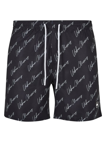 Urban Classics Badeshorts in blackscriptlogo