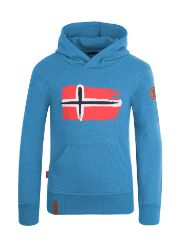 Trollkids Hoodie Pullover mit Kapuze "Trondheim" in Mittelblau