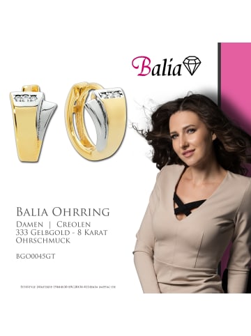 BALIA Ohrringe Gold 333 Gelbgold - 8 Karat Zweifarbig Creolen