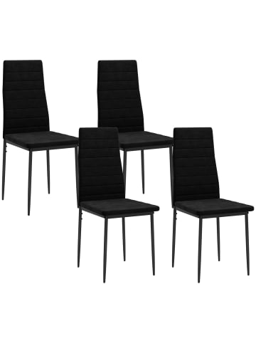 HOMCOM Essstuhl-54L x 41B x 97H cm-Schwarz