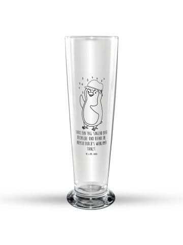 Mr. & Mrs. Panda Bierglas Pinguin Duschen mit Spruch in Transparent