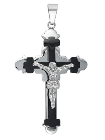 Adeliás Unisex Anhänger – Kreuzanhänger aus Edelstahl in braun