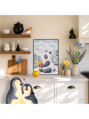 Mr. & Mrs. Panda Poster Panda Winter Pommes Design ohne Spruch in Weiß