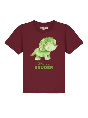 wat? Apparel T-Shirt Dinosaurier 01 Kleiner Bruder in Weinrot