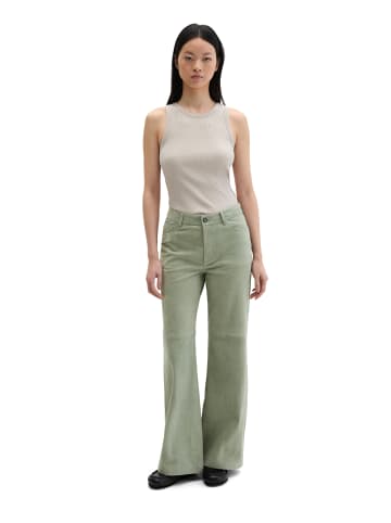 Marc O'Polo Velourslederhose wide in Fresh Sage