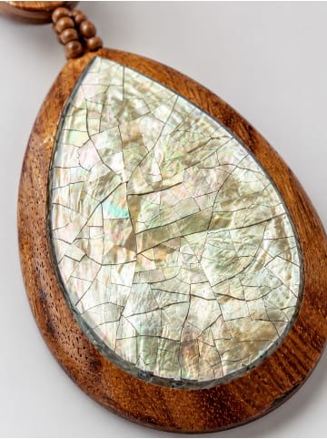 collezione alessandro Lange Kette " Luna " in braun