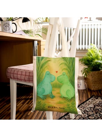 Mr. & Mrs. Panda Schultertasche Frosch Liebe Design ohne Spruch in Weiß