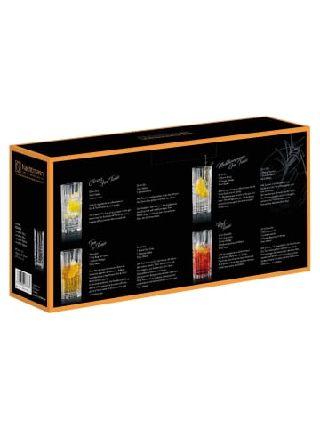 Nachtmann 4er Set Longdrinkgläser Square 445 ml in transparent