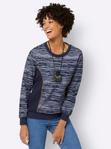 WITT WEIDEN Sweatshirt in marine-ecru-bedruckt