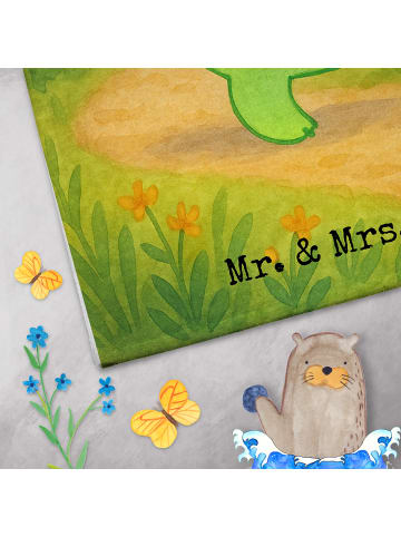 Mr. & Mrs. Panda Handtuch Schildkröte Pfeifen Design ohne Spruch in Weiß