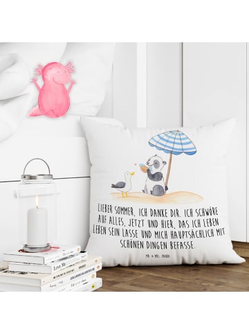 Mr. & Mrs. Panda Kissen Lieber Sommer mit Spruch in Weiß
