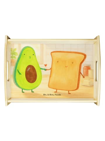 Mr. & Mrs. Panda Holztablett Avocado Toast Design ohne Spruch in Weiß