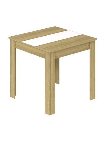 VCM Esstisch Küchentisch B. 80 x T. 80 cm Disalo in Honig-Eiche / Weiß