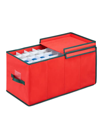 relaxdays Weihnachtskugel-Aufbewahrungsbox in Rot/ Grün - (B)30 x (H)30 x (T)60 cm