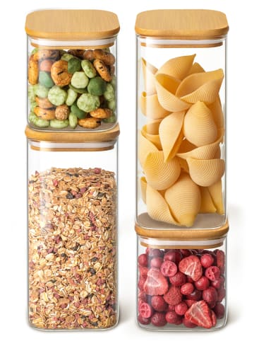 Praknu Vorratsgläser Eckig mit Deckel