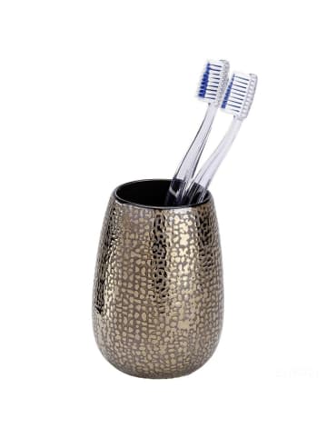 Wenko Zahnputzbecher Marrakesh, Keramik in Braun, (B) 8 x (H) 12 x (L) 8 cm