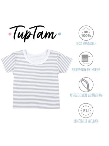 TupTam 3er- Set Kurzarmshirts in blau/grau