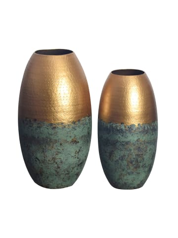 FineBuy Blumentopf in Gold / Aluminium / 25x25x47