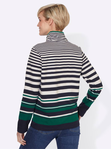 WITT WEIDEN Sweatshirt in marine-dunkelgrün-gestreift