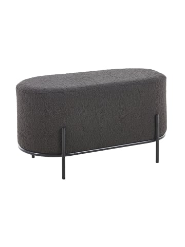 SalesFever Polsterhocker modern 80 cm mit Metallgestell und Bouclé-Stoff in Anthrazit