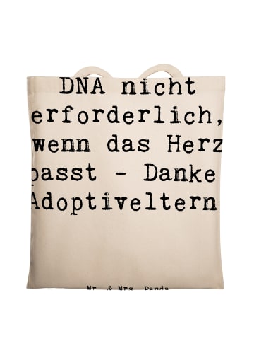 Mr. & Mrs. Panda Tragetasche Liebe Adoptiveltern mit Spruch in Creme