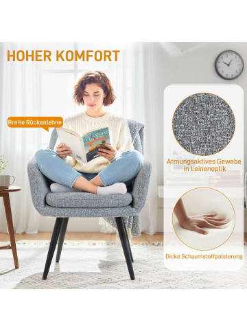HOMCOM Loungesessel-72L x 65B x 86H cm-Hellgrau