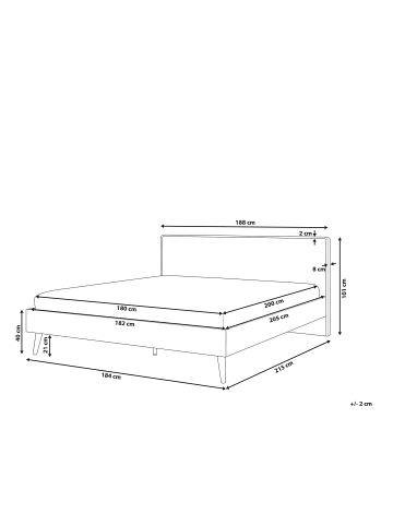Beliani Doppelbett SERRIS in Braun/Weiß - (W) 188 x (H) 101 x (L) 215 cm