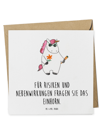 Mr. & Mrs. Panda Deluxe Karte Einhorn Woodstock mit Spruch in Weiß