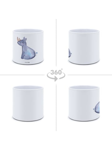 Mr. & Mrs. Panda Blumenkübel Einhorn Nashorn ohne Spruch in Weiß