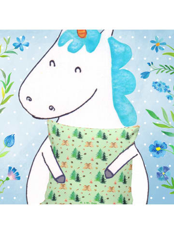 Mr. & Mrs. Panda Sofakissen Igel händchenhaltend ohne Spruch in Grün