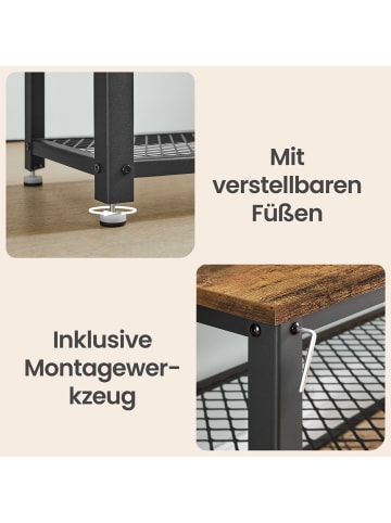 VASAGLE Schuhbank Daxton in Braun-Schwarz - (B)73 x (H)45 x (T)30 cm