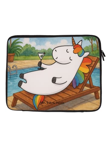 Mr. & Mrs. Panda Hülle Laptop Einhorn Blümchentail Design ohne Spruch in Weiß