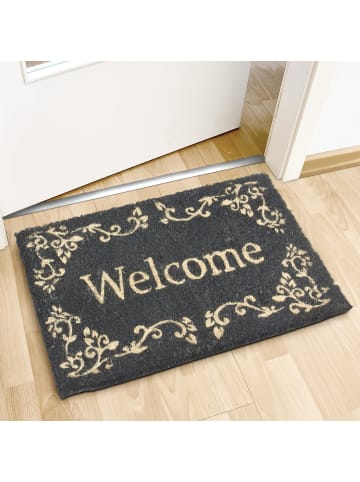 relaxdays Fußmatte Welcome in Schwarz - (B)60 x (T)40 cm