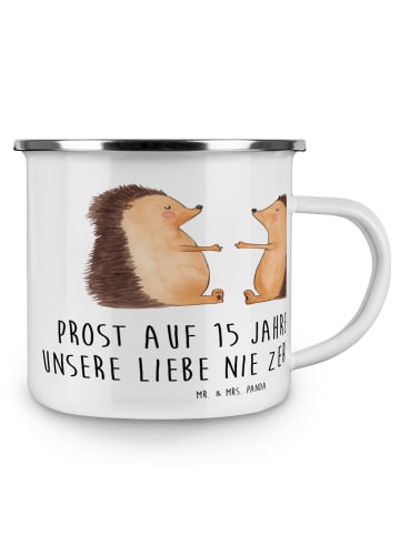 Mr. & Mrs. Panda Blechtasse 15. Hochzeitstag Gläserne Hochzeit m... in Weiß