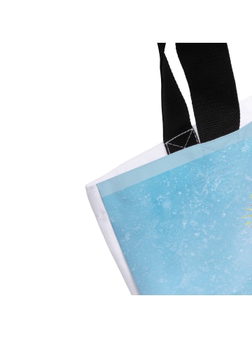 Mr. & Mrs. Panda Tote Bag Maus Weihnachten mit Spruch in Eisblau