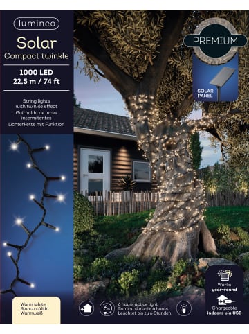 LUMINEO Lichterkette Solar Compact Twinkle LED 22.5 m in warm weiß