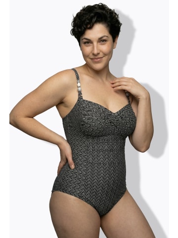 Ulla Popken Badeanzug in schwarz