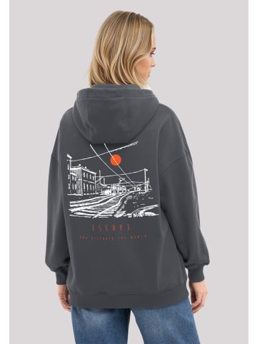 F4NT4STIC Hoodie Escape Discover the World Town Train Station in off black