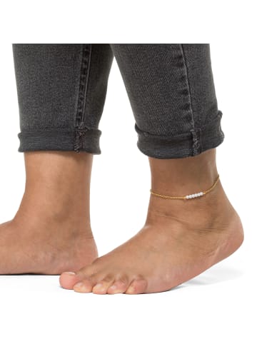 Steel_Art Fußkette mit Perlen Gesy goldfarben in goldfarben