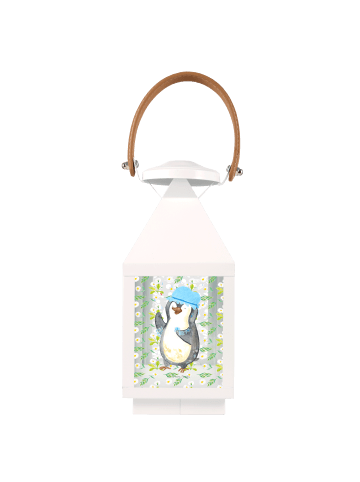 Mr. & Mrs. Panda Outdoor Laterne Pinguin Duschen ohne Spruch in Transparent