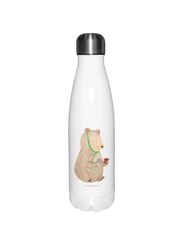 Mr. & Mrs. Panda Thermosflasche Bär Arzt ohne Spruch in Weiß