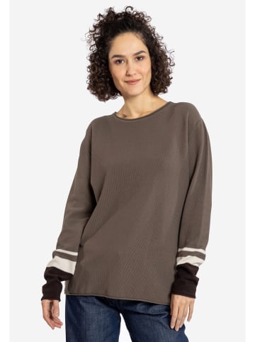 elkline Strickpullover lockerer Fall Sleeve Good in khaki - chocolate