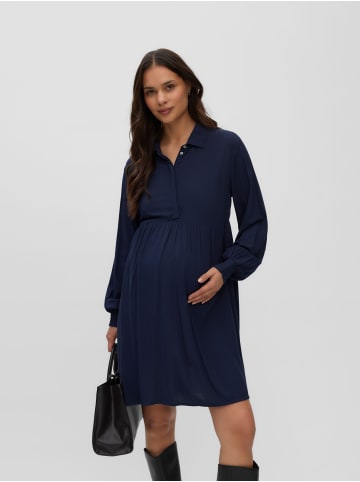 mama licious Hemdblusenkleid in Navy Blazer