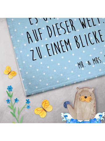 Mr. & Mrs. Panda Gästehandtuch Papa Bär mit Spruch in Blau Pastell