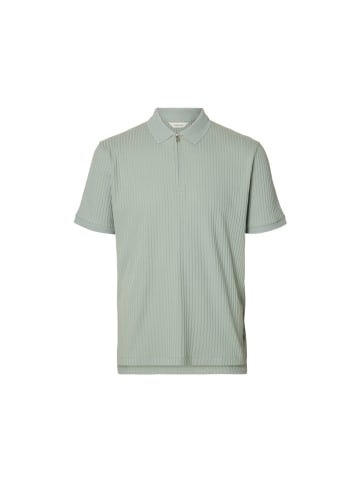 Selected Polo in Aqua Gray