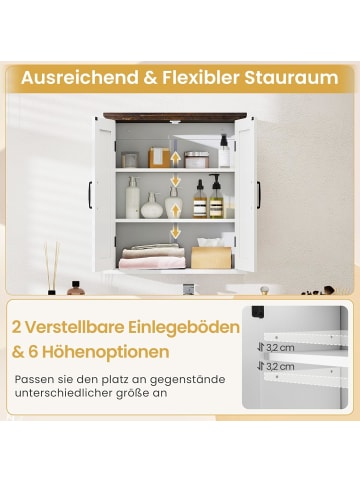 COSTWAY Badezimmerschrank hängend in Weiß