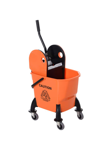 HOMCOM Putzwagen-44L x 36B x 90H cm-Orange