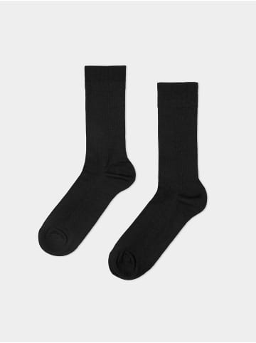 Erlich Textil  Socke 3er Pack Casual Cotton Gerippte Socken im 3er Pack in schwarz