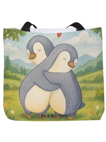 Mr. & Mrs. Panda Shopper Pinguine Kuscheln Design ohne Spruch in Weiß